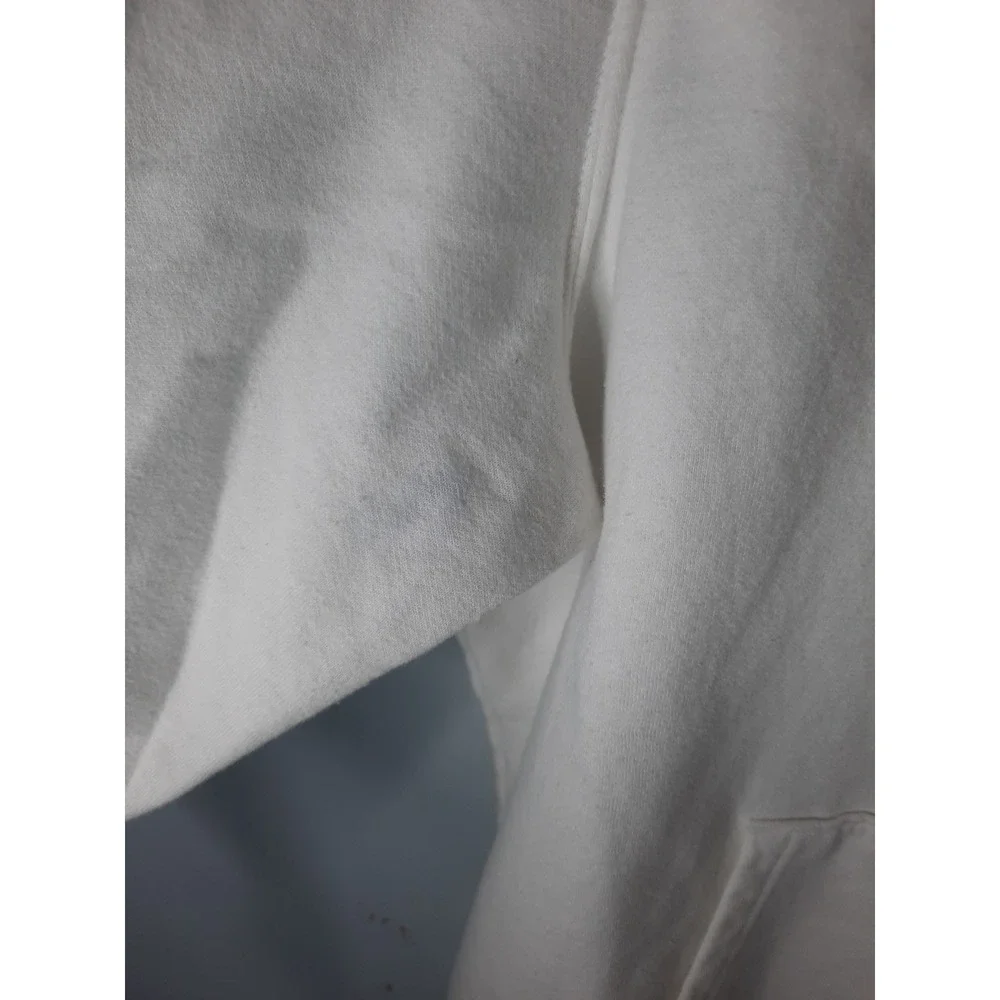 North Face Mens XL Circular Design Hoodie White Multi Color Box Logo Pullover - Picture 4 of 6